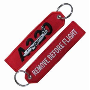 Twill Embroidered Keychain Shrink Proof Merrowed Border Customized Logo