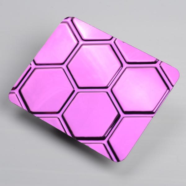 2mm 304 Custom Stainless Steel Plates 0.3mm - 3mm 410 430 Honeycomb Pattern Pink