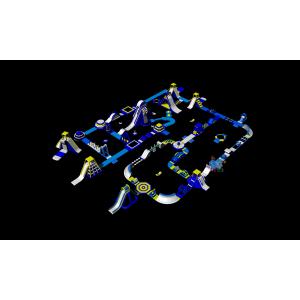 75X55Meter Inflatable Water Park With Big Pool Slide Land Inflatable Aqua Park