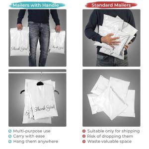 Waterproof Thank You Poly Mailers , Handled Poly Mailing Bag 12 X 15.5
