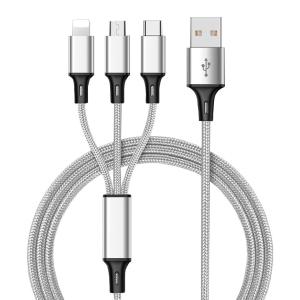 Hot Sale Charging USB Cable 3 In 1 multi-use for Iphone & Micro Usb & Type c
