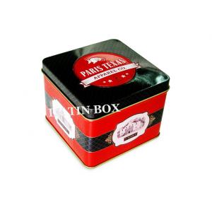 100mm PVC / PET Window Square Tin Box For Clothes Tie Storage