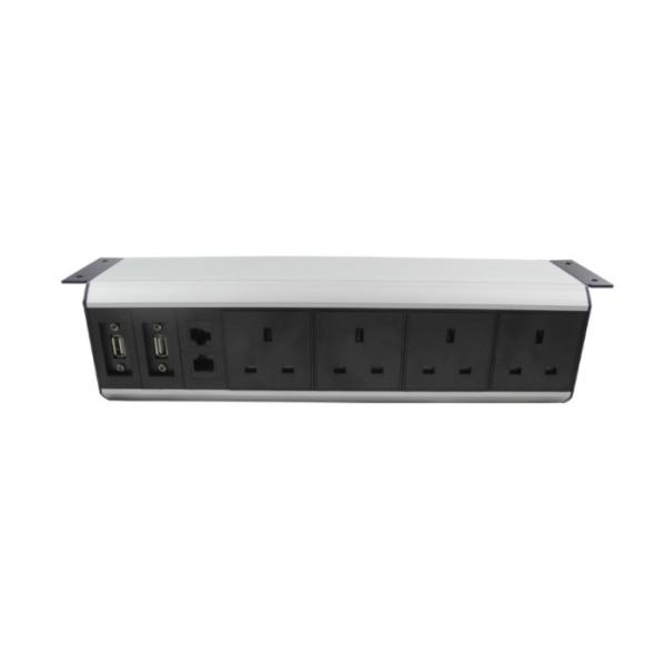 ROHS Under Desk Power Strip Outlet , UK Under Desk Mounted Power Sockets With