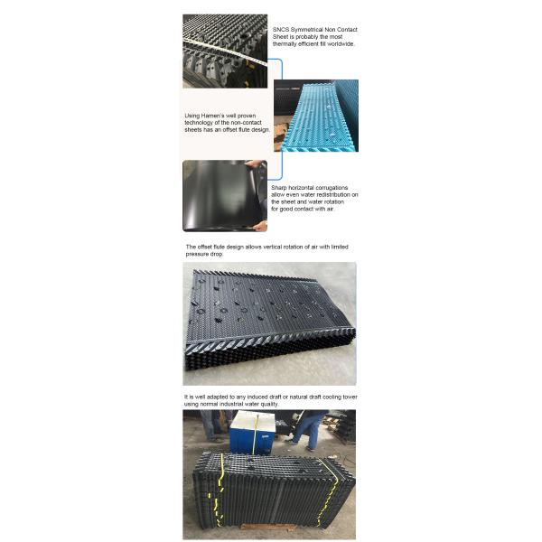 Hot Water Distribution Cooling Tower Infill Material Cross Flow Media PVC Drift Eliminator