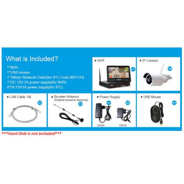 960P WiFi CCTV Camera Kit , 4 Camera Wireless Security System Easy Install