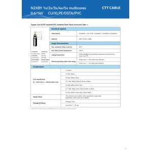 Armoured XLPE power cable Customized Cable Color XLPE Insulated Power Cable for