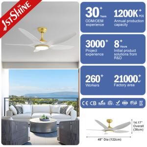 5 Plastic Blade Ceiling Fan With Dimmable Led Light White Black DC Motor low
