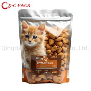 3 Side Seal Flat Zipper Stand Up Pouches For Snacks And Coffee With Window Up To