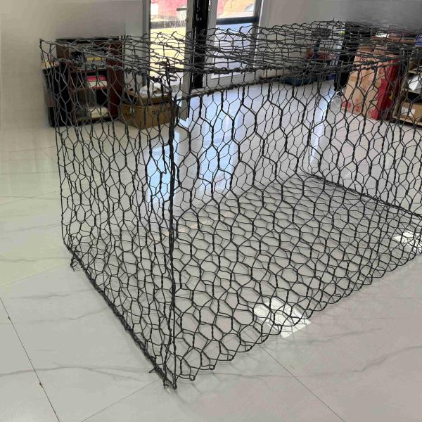 Hexagonal Wire Mesh Wall Netting Gabion Basket / Box With Diaphragms For Seawall