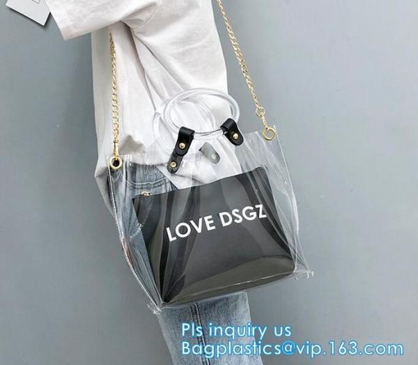 Purses PVC Vinyl Plastic Purse Bag Handbag Ladies, Summer pvc tote bag lady transparent PVC handbags, Shoulder Handbag H