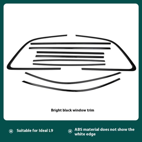 Lixiang Black Knight Modified Glitter Black ABS Window Trim The Ultimate Bumper Decorative Accessory for L9 L8 L7 L6 Cars