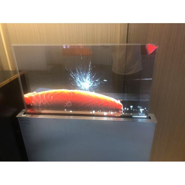 Interactive 30-inch Lifting transparent oled displays Remote Control Height Dynamic Engagement Marketing Equipment