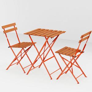 Custom Logo Villa Outdoor Folding Bistro Table and Chairs Set for Leisure on