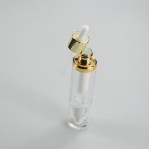 Customized Liquid Foundation Double Tube Dropper Bottle with Acrylic Collar