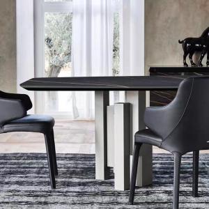 Made In Italy Dining Table With Marble Effect Ceramic Top Modern Design