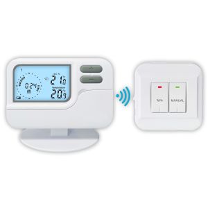 China Temperature Control Wireless Room Thermostat Featuring Approx 50m Transmission Distance and Low Lighting Current ≤ 3mA for Heating Regulation on sale
