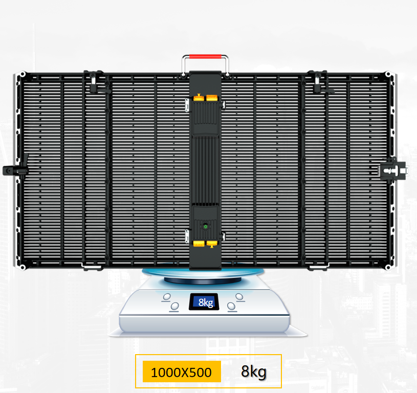 China Crystal Series Outdoor Transparent LED Screen with P5.2-10.42mm Pixel Pitch 1000×500mm Cabinet and 9000nit Brightness on sale