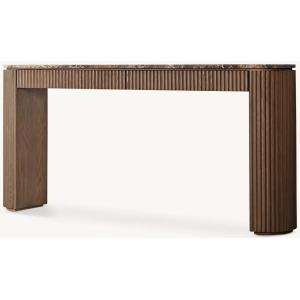 Modern Bedroom Walnut Console Table With Roller Shutter Door Cabinet