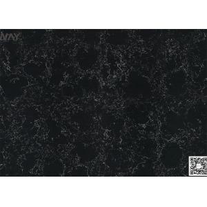 Black Carrara Artificial Quartz Stone Heat Resistance Easy To Clean