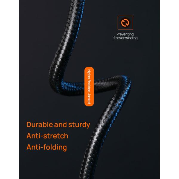 Focuses Nylon Braided USB Lightning Charging Cable For Data Transimission