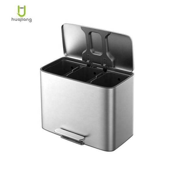 11.5L*3 Stainless Steel Soft Close Square Pedal Trash Bin for Office Waste Bin