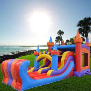 Wholesale Custom Logo Printed Inflatable Castle Patrol Bounce House with Water Slide Combo from china suppliers