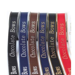 Gold Edges Brown Wire Sublimation Grosgrain Roll Print Ribbon