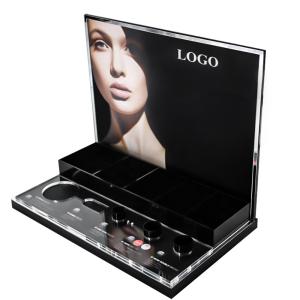 Recyclable Black Cosmetic Acrylic Display Rack Retail Store Tier