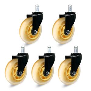 Smooth Colorful Furniture Caster Wheels With Grip Ring Stem Finish And 3-5 Inch