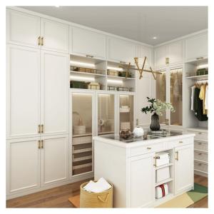 Modern Design MR HDF Board White Lacquer Wooden Wardrobes for Clothes Storage