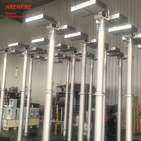 6m pneumatic telescoping move light mast tower for fire truck-pan tilt unit