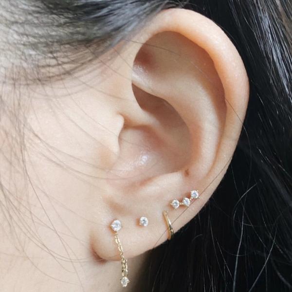 OEM Constella Stud Earrings 925 18k White Gold Stud Earrings