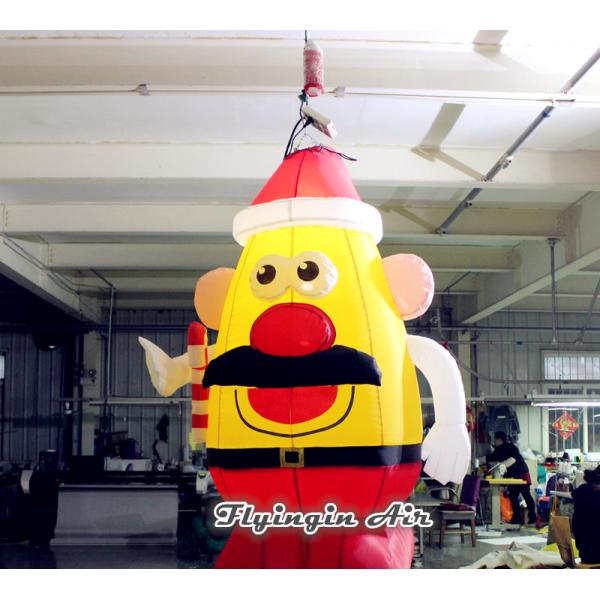 Customized 2m Height Hanging Inflatable Santa Claus for Christmas Supplies