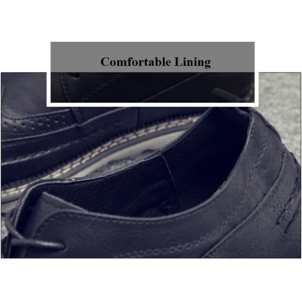 Retro Breathable Leather Mens Brogue Sneakers Stitched Reinforced