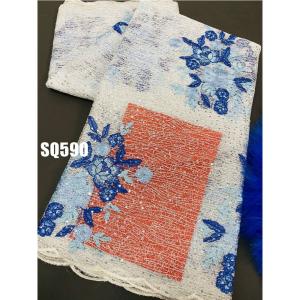 Hot sale Fancy Design New Double net Lace Fabric Sequin Tulle Glitter Sequin