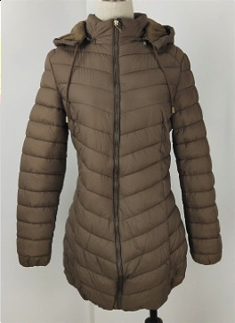 Quality Grey Winter Padded Jacket Womens With Fur Lining Long Style M-2XL for sale