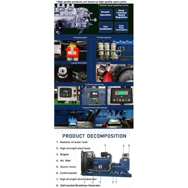 Diesel Cummins Silent Generator 500kw AC 3 Phase Output In 100kw 160kw 200kw 250kw 300kw