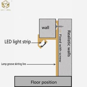 Extruded LED Aluminium Skirting Profile PVDF Finish Custom