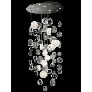 Custom Creative Glass Chandeliers Clear Or Colourful LED Lamp Source