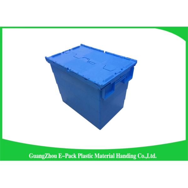 Quality Heavy Duty Moving Stackable Plastic Tote Boxes With Hinged Lids for sale