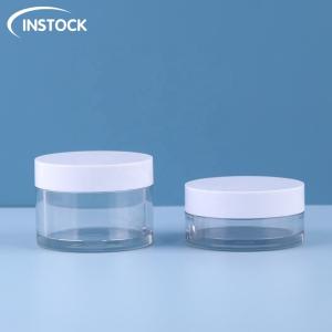 PET Plastic Cream Jars 30ml 50ml ABS Plastic Cap For Dispensing