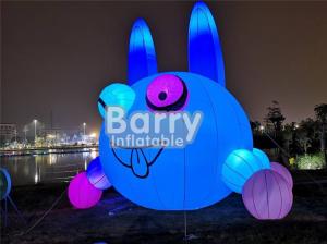 China Outdoor Christmas Lovely Inflatable Rabbit Lighting Balloon For Advertisement on sale
