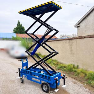 Wholesale 4m Hand Push Mobile Scissor Lift Platform AC Power Aerial Scissor Type Lift Tables from china suppliers