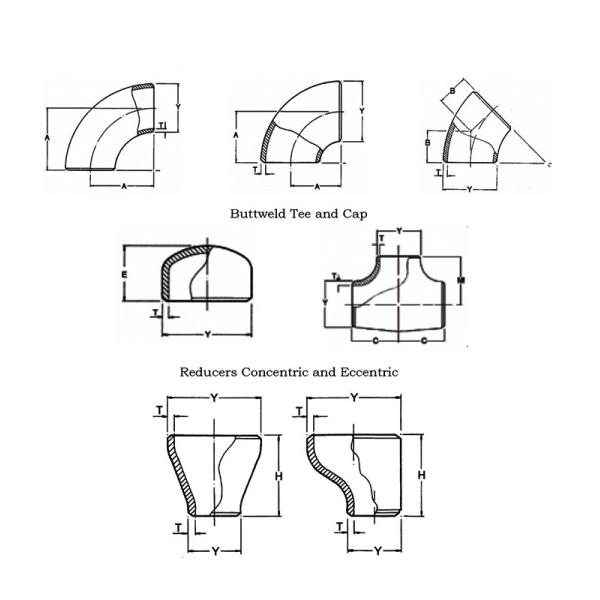 Dimension Table Of Stainless Steel 316 Pipe Fittings Stainless Steel Pipe Fitting ASTM A403 WP316 Reducer B16.9 for Nuclear Plants