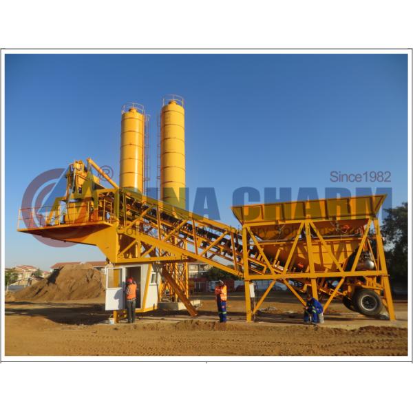 YHZS60 Mobile Concrete Batching Plant 60m3/H Electric Concrete Mixing Plant