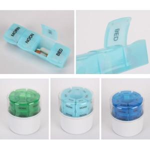 Premium clear plastic weekly pill holder one grid each day with pill splitter,
