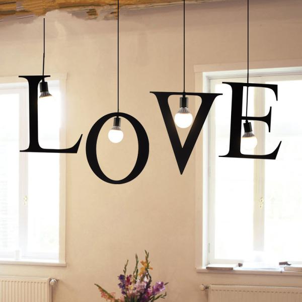 Nordic Pendant Lights Letter Light Decorative A to Z Alphabet Living Room Hotel