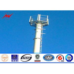 Conical 90ft Galvanized Mono Pole Tower , Mobile Communication Tower Three