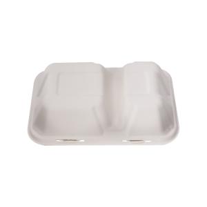 Customized Burger Box Biodegradable 2-Room Disposable Sugarcane Lunch Box