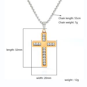 High quality non fading diamond cross pendant, light luxury fashion long